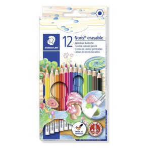 Staedtler Noris Viskbar Farveblyant m/viskel�der - 12 stk.