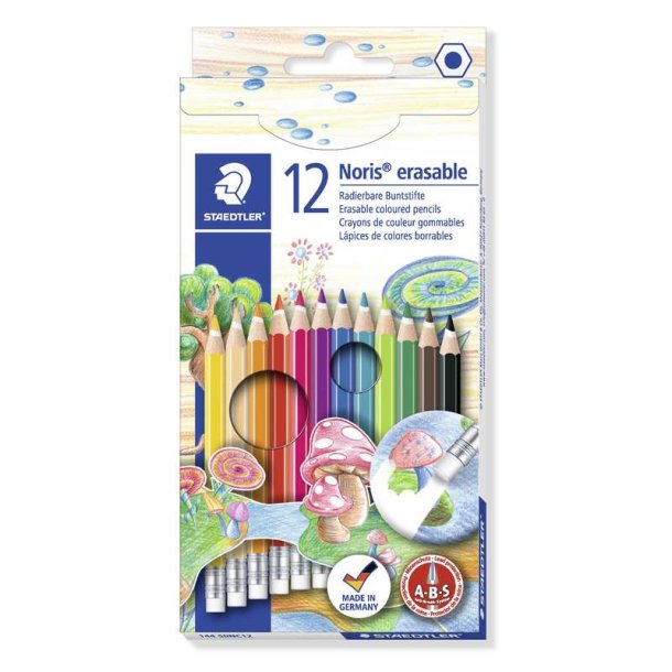 Staedtler Noris Viskbar Farveblyant m/viskel�der - 12 stk.