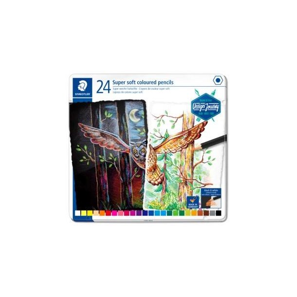 Staedtler Farveblyant - Super - soft - i - tinske - assorteret farver - 24 stk.