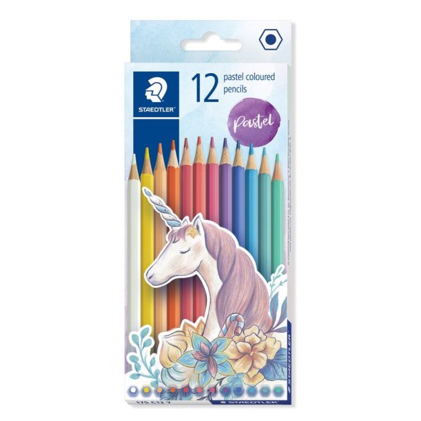 Staedtler Farveblyant Sekskant Pastelfarver 12 stk.