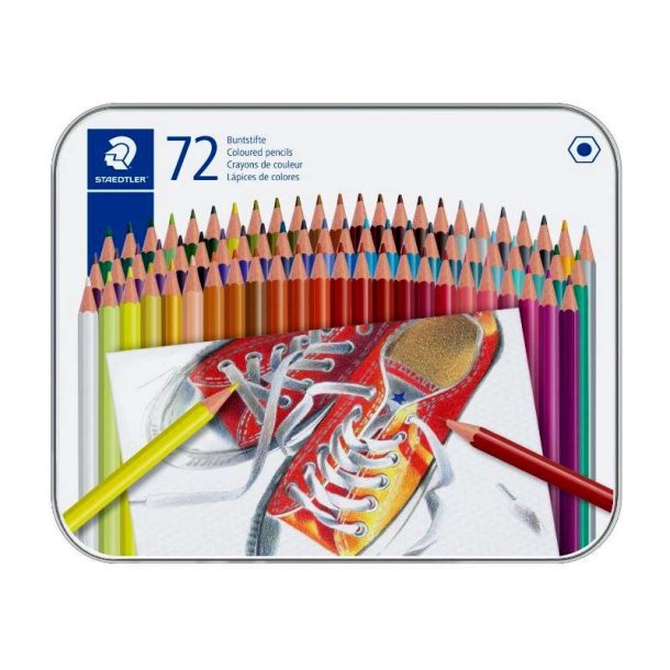 Staedtler Farveblyant - sekskantet - i metalske - assorteret farver - 72 stk.