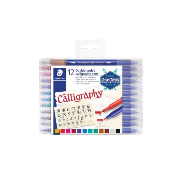 Staedtler Kalligrafi pen - Duo - 2,0+3,5mm - assorteret farver - 12 stk.