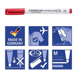 Staedtler Whiteboard Marker - Lumocolor - rund spids - 1 mm - rd