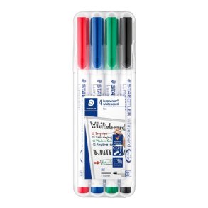 Staedtler whiteboard Marker - Lumocolor - rund - 1,0 mm - assorteret farver - 4 stk.