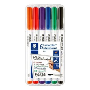 Staedtler whiteboard Marker - Lumocolor - rund - 1,0 mm - assorteret farver - 6 stk.