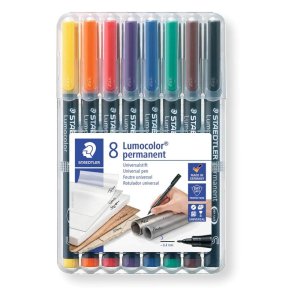 Staedtler Permanent marker - Lumocolor - 0,4 mm - Assorteret farver - 8 stk.