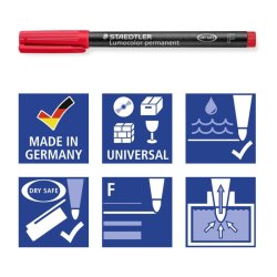 Staedtler Permanent marker - Lumocolor - rund spids - 0,6 mm - gul
