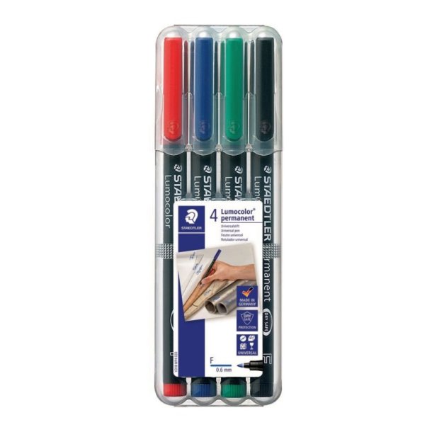 Staedtler Permanent marker - Lumocolor - 0,6 mm - assorteret farver - 4 stk.