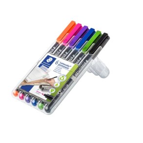 Staedtler Permanent marker - Lumocolor - 0,6 mm - Assorteret farver - 6 stk.