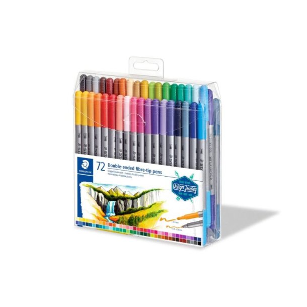 Staedtler Fiberpen - tusser - dobbelt - Assorteret farver - 72 stk.