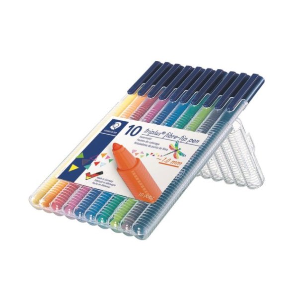 Staedtler Fiberpen - Triplus - Color - 1,0 mm - assorteret farver - 10 stk.