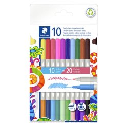 Staedtler Duo Twin Fiberpen - 10 stk., 20 farver