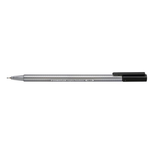 Staedtler Fineliner - Triplus - 0,3 mm - ergonomisk trekantet design - superfin metalspids - sort