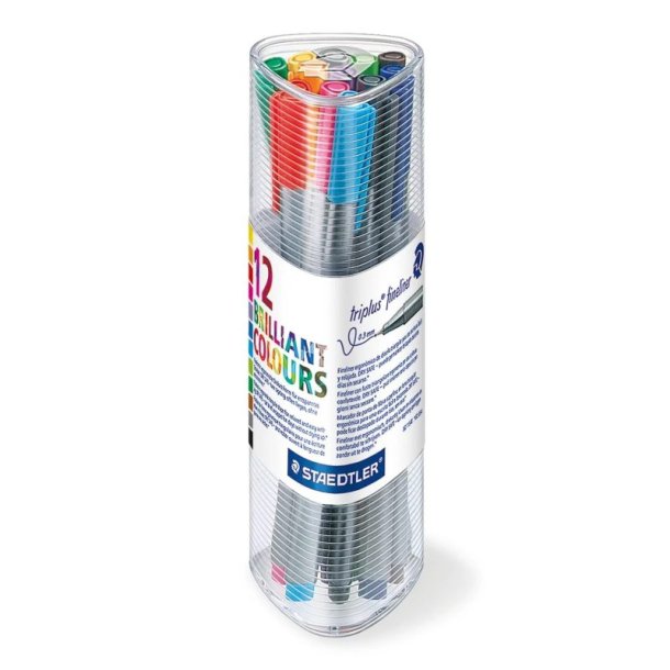 Staedtler Fineliner - Triplus - 0,3 mm - Assorteret farver - 12 stk.