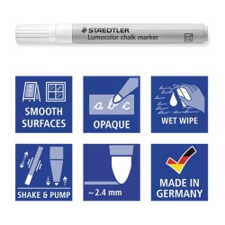 Staedtler Chalk marker Lumocolor - 2,4mm - hvid