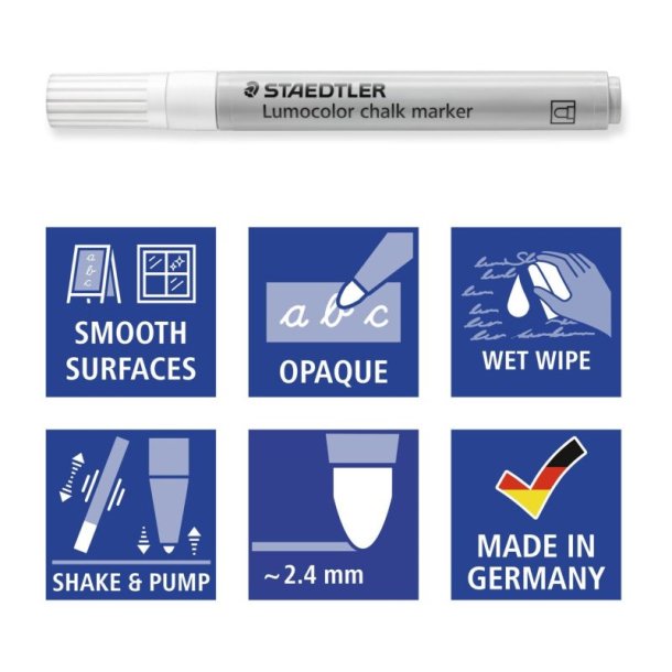 Staedtler Chalk marker Lumocolor - 2,4mm - hvid