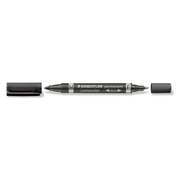 Staedtler Permanent marker - Lumocolor - Duo - 0,6-1,5mm - sort