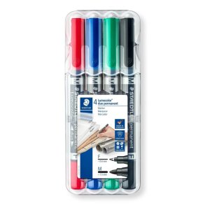 Staedtler Permanent marker - Lumocolor - Duo - 0,6-1,5mm - Assorteret farver - 4 stk.