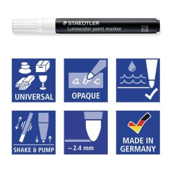 Staedtler Paint Marker - Lumocolor - rund spids - 2,4mm - hvid