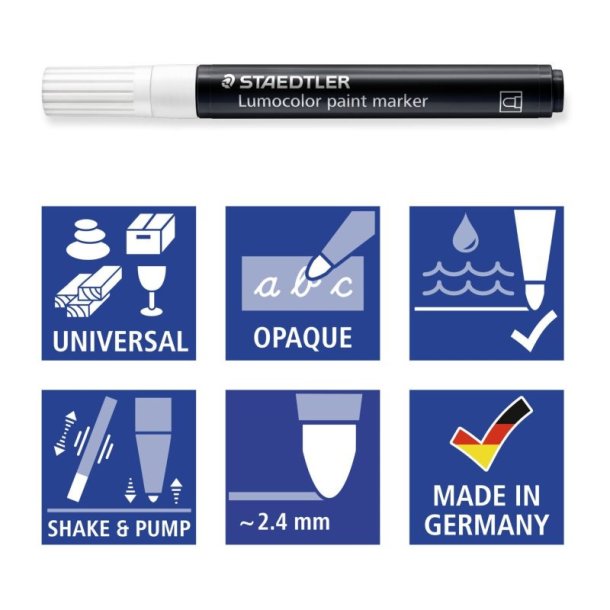 Staedtler Paint Marker - Lumocolor - rund spids - 2,4mm - hvid