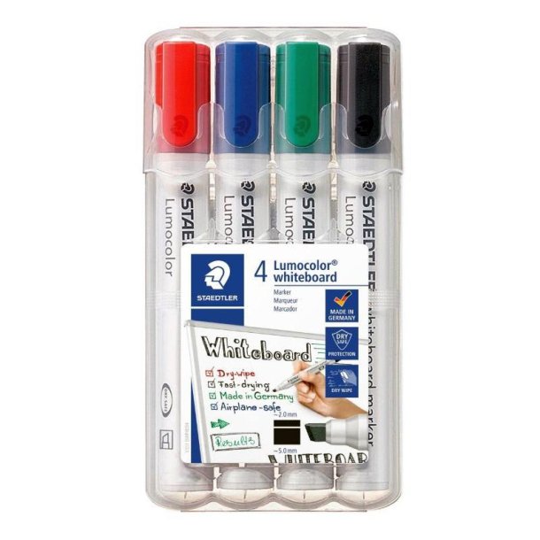 Staedtler whiteboard Marker - Lumocolor - skr� - 2-5mm - assorteret farver - 4 stk.