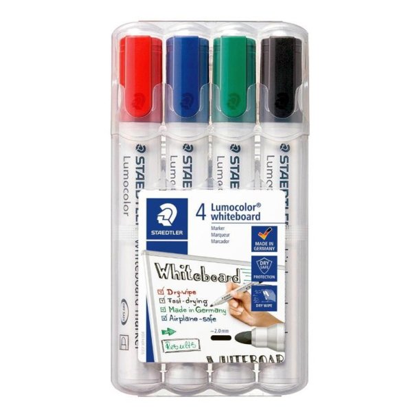 Staedtler whiteboard Marker - Lumocolor - rund - 2,0 mm - assorteret farver - 4 stk.