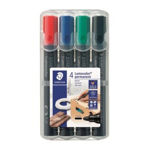 Staedtler Permanent marker - Lumocolor - rund - 2,0 mm - assorteret farver - 4 stk.