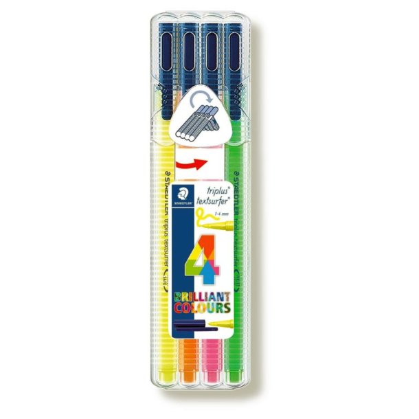 Staedtler Overstregningspen - Textsurfer - Triplus - assorteret farver - 4 stk.