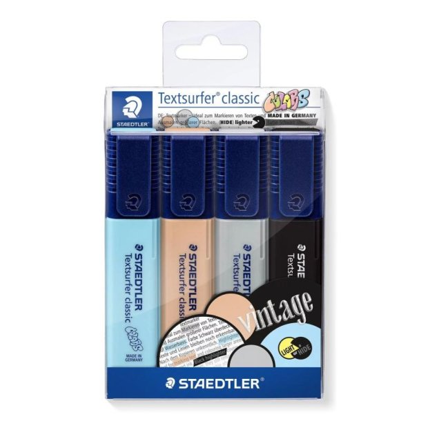 Staedtler Overstregningspen - Textsurfer - vintage - Assorteret farver - 4 stk.