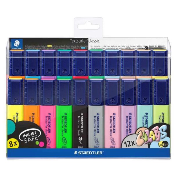 Staedtler Overstregningspen - Textsurfer - Assorteret farver - 20 stk.