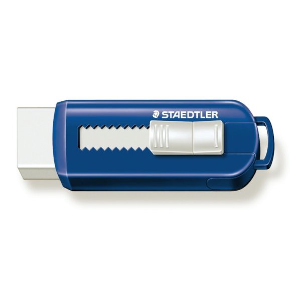 Staedtler Viskelder - PVC - frit - m/skub funktion - bl/hvid