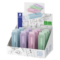 Staedtler Viskelder - PVC frit - m/skub - funktion - Assorteret farver - pastel