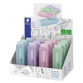 Staedtler Viskelder - PVC frit - m/skub - funktion - Assorteret farver - pastel