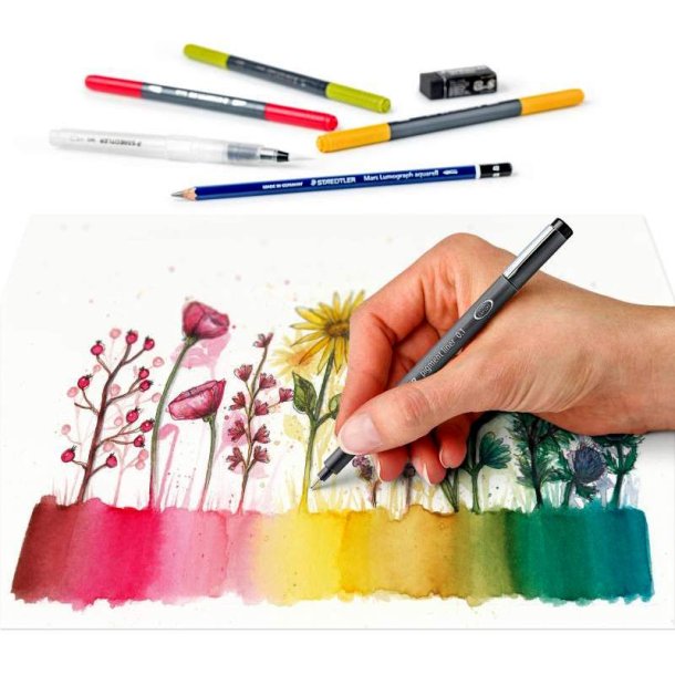 Staedtler Floral - Design - Journey - vandfarvest - t/akvarel - Assorteret farver - 12 stk.