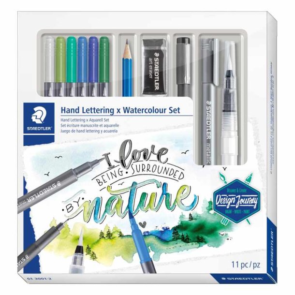 Staedtler Handlettering + vandfarvest - Assorteret farver - 11 stk.