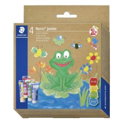 Staedtler Fingermaling - Noris Junior - 4 stk. 75 ml i assorteret farver