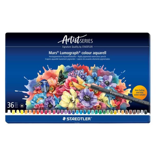 Staedtler Farveblyant Mars Lumograph Akvarel - 36 farver