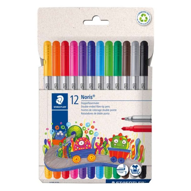 Staedtler Tusser - Noris 320 Duo - B�rnetusser - 12 Assorterede Farver