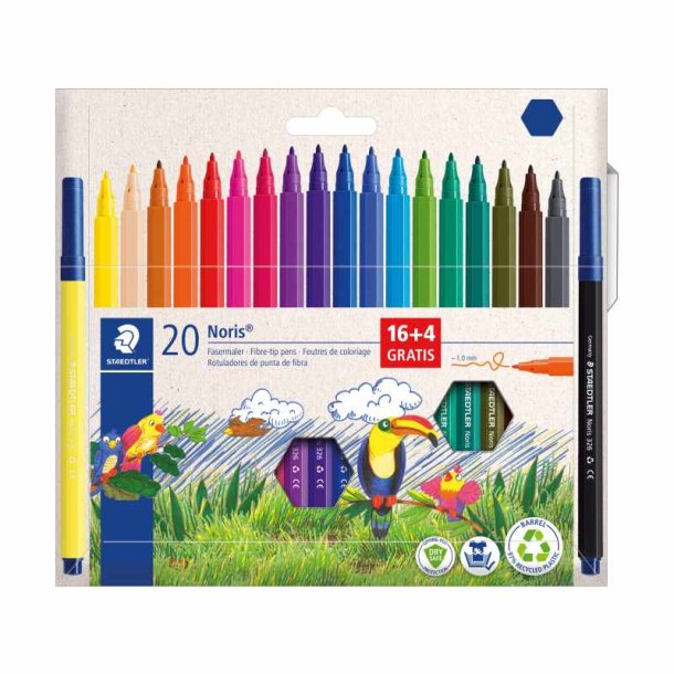 Staedtler Tusser - Noris 326 - 1,0 mm - 20 Assorterede Farver - Promopakke
