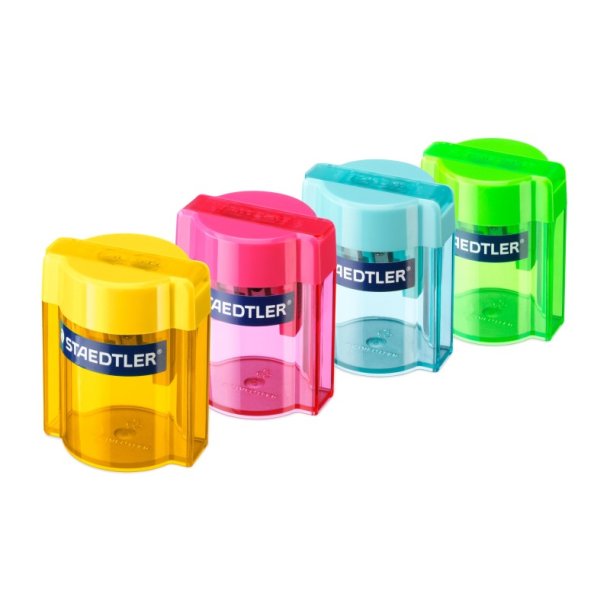Staedtler Blyantspidser m/holder Double ass farver