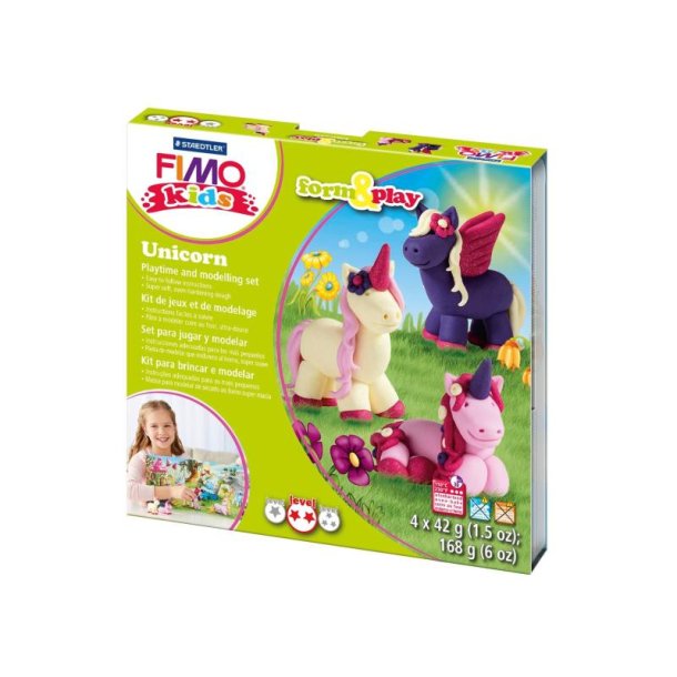 Staedtler Fimo Kids Form &amp; Play - Enhj�rning - 4x42g