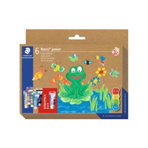 Staedtler Fingermaling Noris Junior &ndash; 6 stk 75 ml i assorteret farver