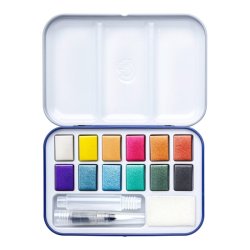 Staedtler Design Journey Vandfarver &ndash; m/pensel &ndash; metallic &ndash; 12 stk