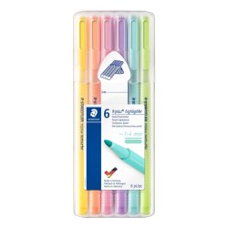 Staedtler Overstregningstusch Textsurfer Triplus - 1-4mm - 6 pastel farver