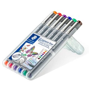 Staedtler Fineliner 308 pigment - 0,3mm - st med 6 farver