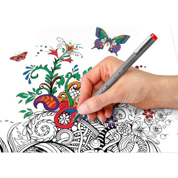 Staedtler Fineliner 308 pigment - 0,3mm - st med 6 farver