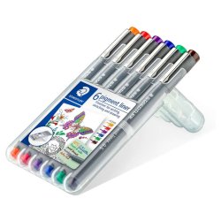 Staedtler Fineliner 308 pigment - 0,5mm - st med 6 farver