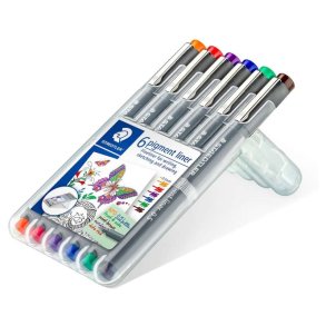 Staedtler Fineliner 308 pigment - 0,5mm - st med 6 farver