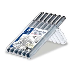 Staedtler Fineliner 308 pigment - sort - st med 6 strrelser
