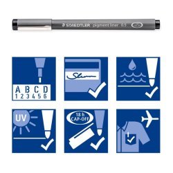 Staedtler Fineliner 308 pigment - 0,05mm sort teknisk pen